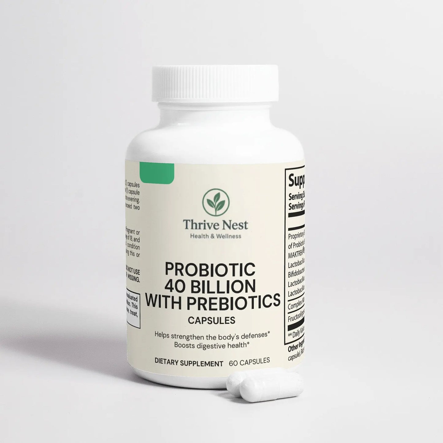 Probiotic 40 Billion with Prebiotics Thrive Nest