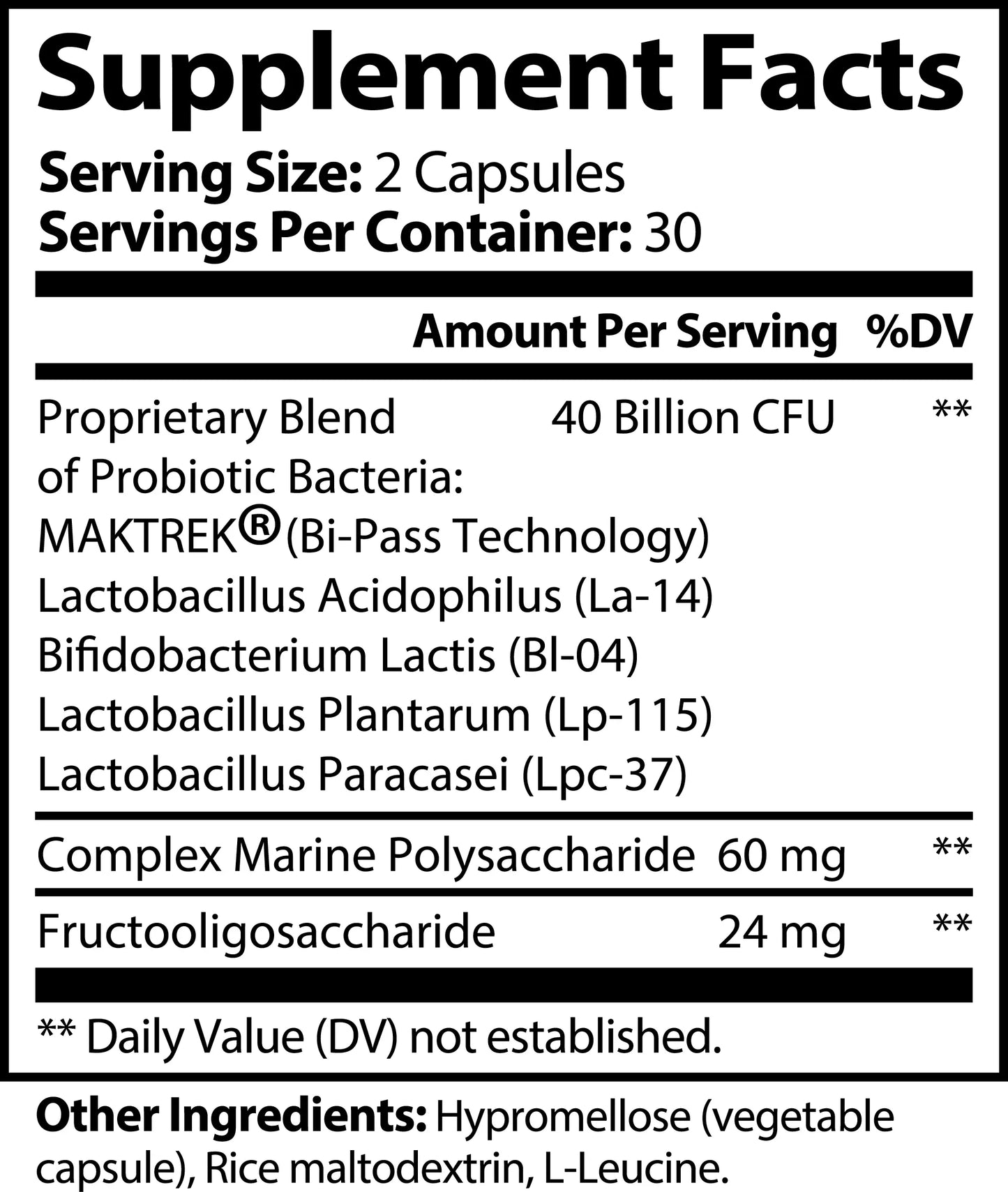 Probiotic 40 Billion with Prebiotics Thrive Nest
